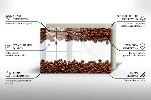 Chopping board glass Grain coffee