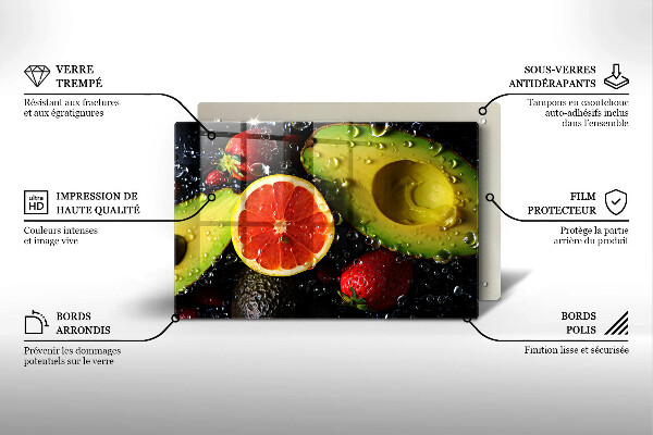 Chopping board glass Fruits and vegetables