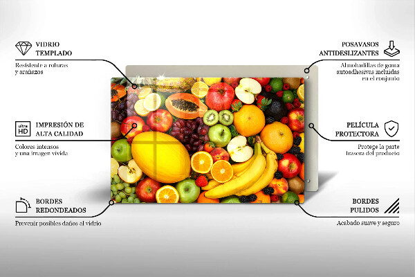 Chopping board glass Fruit collection