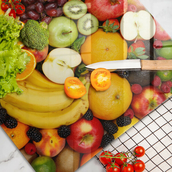 Chopping board glass Fruit collection