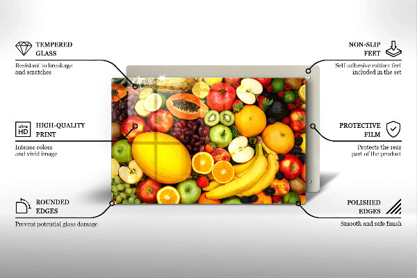 Chopping board glass Fruit collection