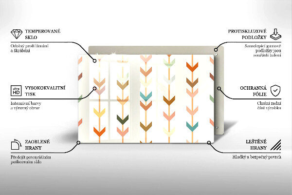 Chopping board glass Geometric elements