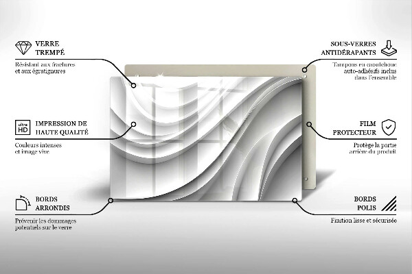 Chopping board glass Geometric lines
