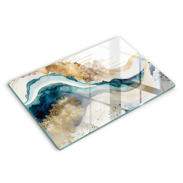 Chopping board glass Colorful marble