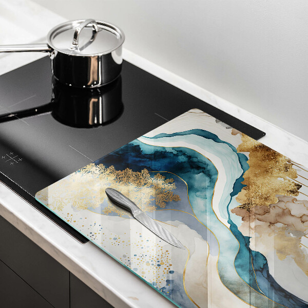 Chopping board glass Colorful marble