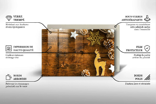 Chopping board glass Christmas decorations