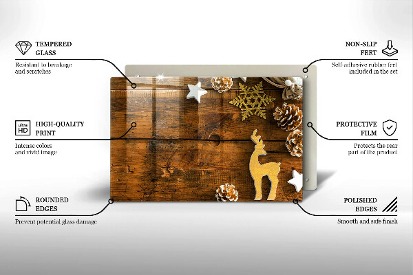 Chopping board glass Christmas decorations