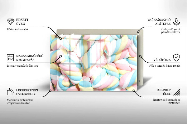 Chopping board glass Colorful foams
