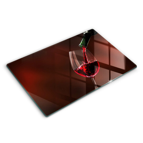 Chopping board glass A glass of wine