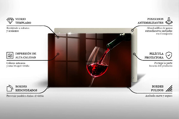 Chopping board glass A glass of wine