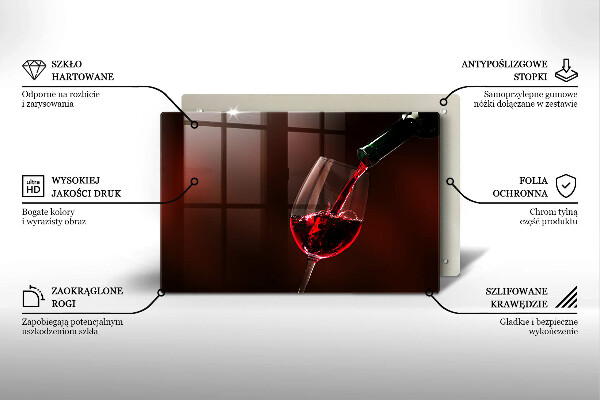 Chopping board glass A glass of wine