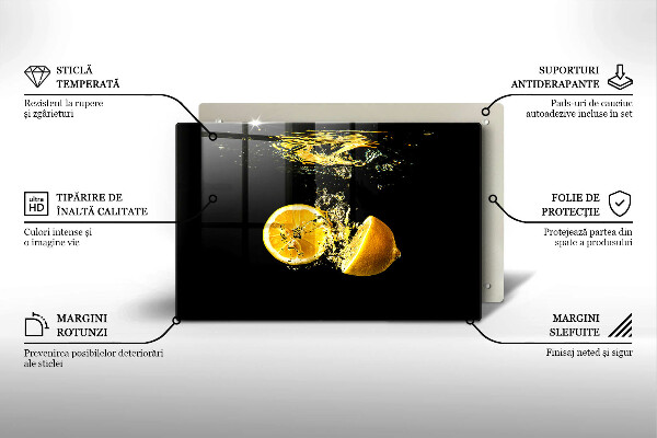 Glass kitchen board Juicy lemon fruit