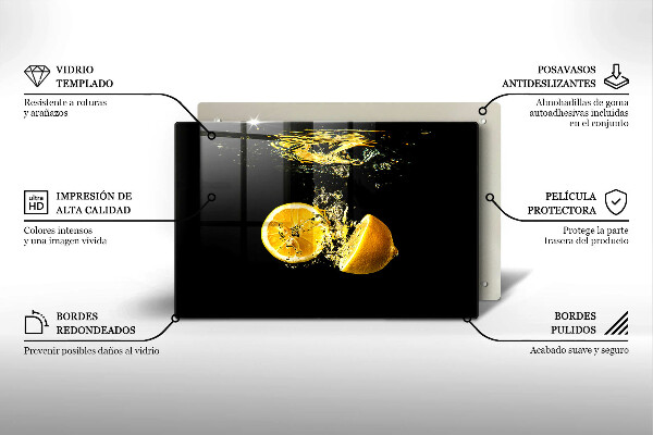Glass kitchen board Juicy lemon fruit