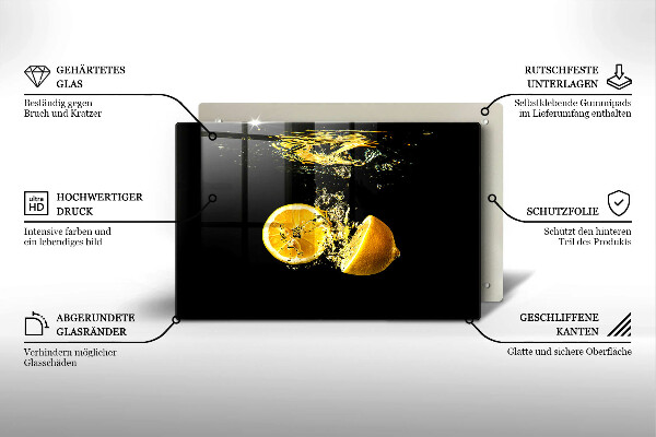 Glass kitchen board Juicy lemon fruit