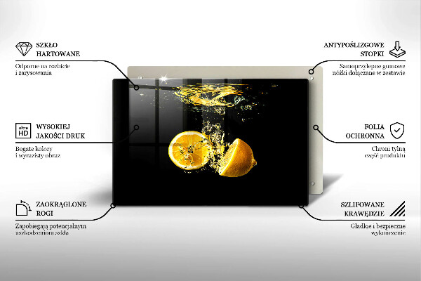 Glass kitchen board Juicy lemon fruit