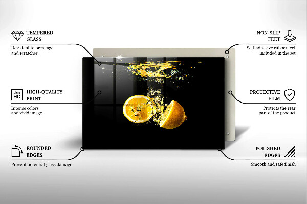 Glass kitchen board Juicy lemon fruit