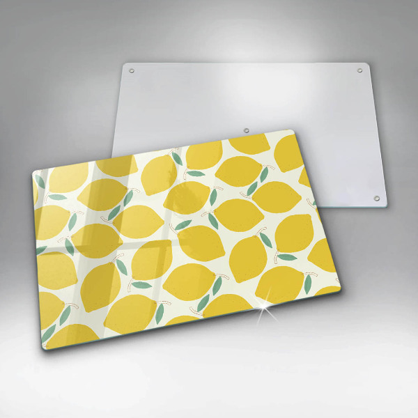 Chopping board glass Illustratuion lemons