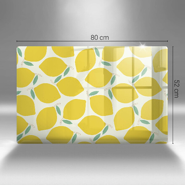 Chopping board glass Illustratuion lemons