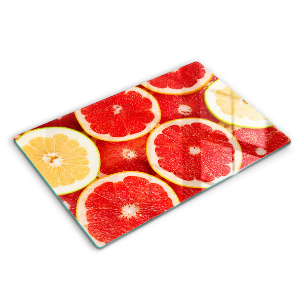 Chopping board glass Grapefruit slices