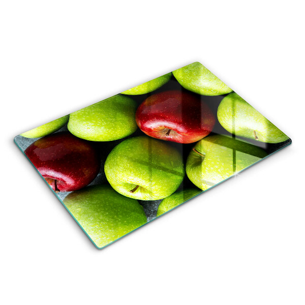 Chopping board glass Juicy apples