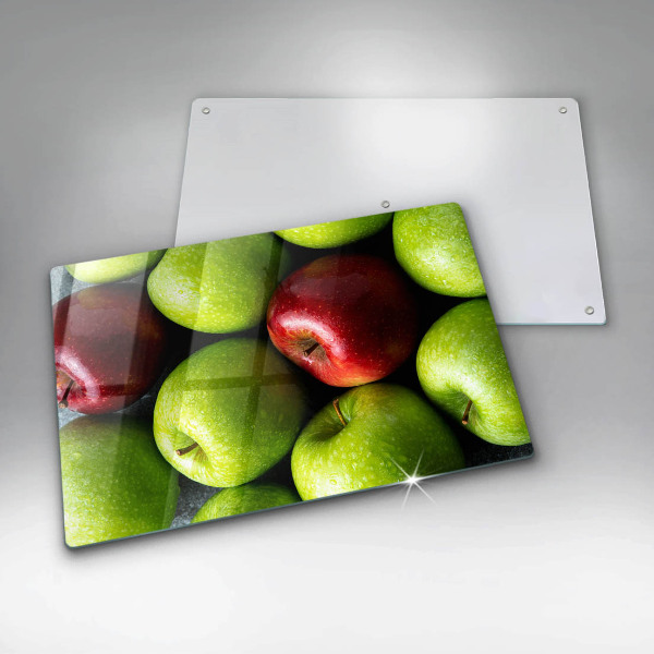 Chopping board glass Juicy apples