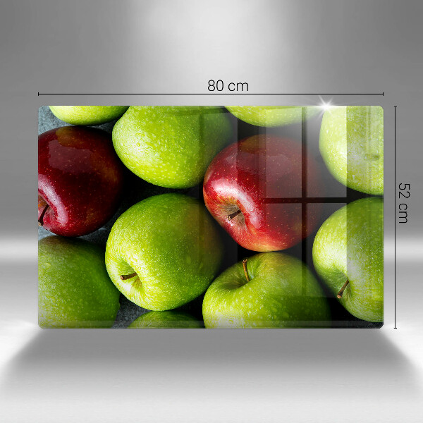 Chopping board glass Juicy apples