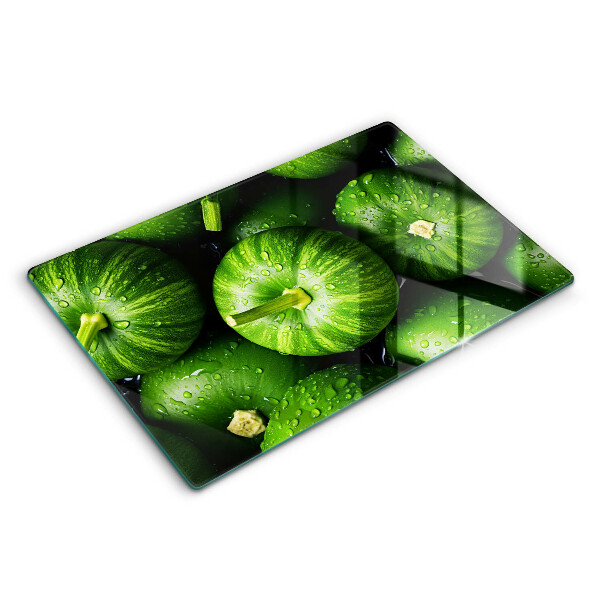 Chopping board glass Green pumpkins