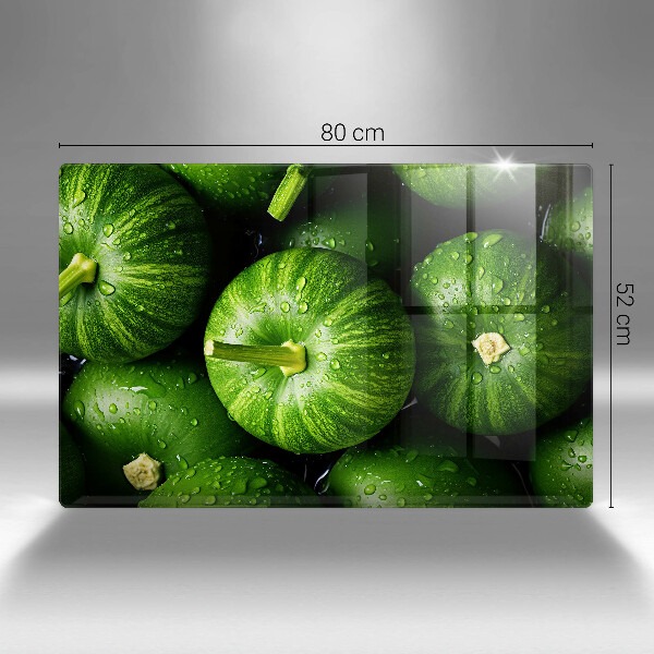 Chopping board glass Green pumpkins