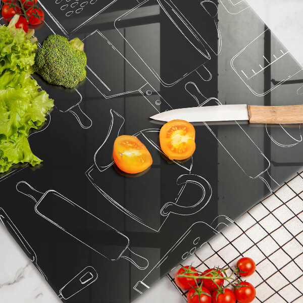 Chopping board glass Drawing kitchen accessories