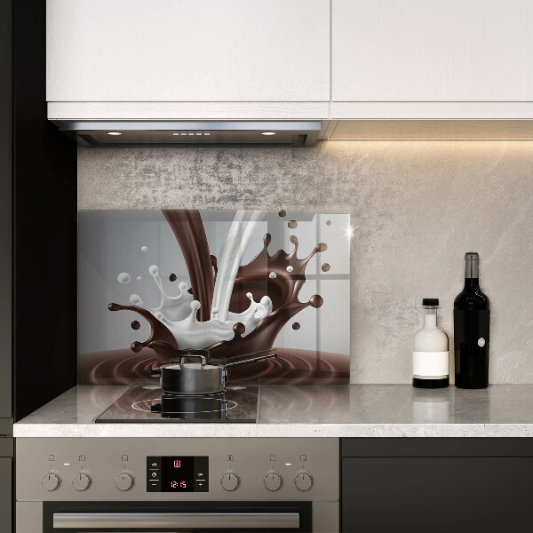 Chopping board glass Milk and chocolate