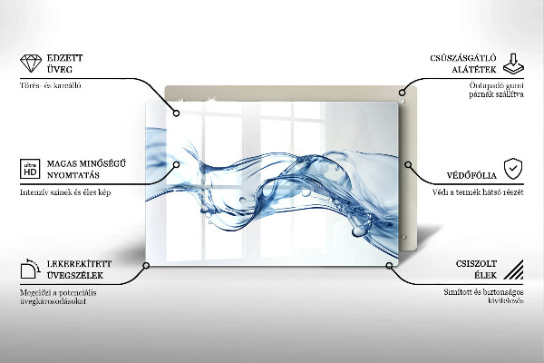Chopping board glass Crystalline water