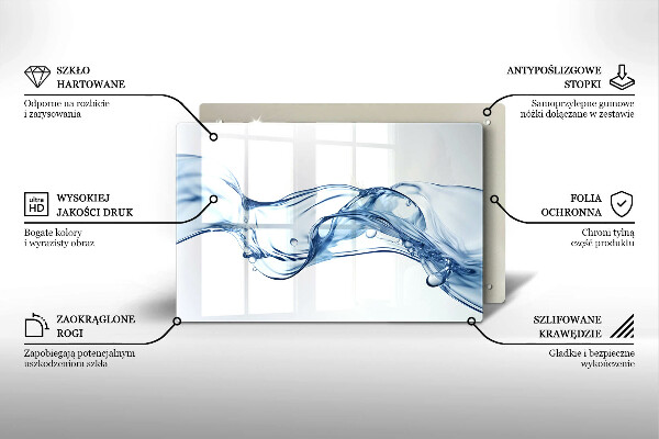 Chopping board glass Crystalline water