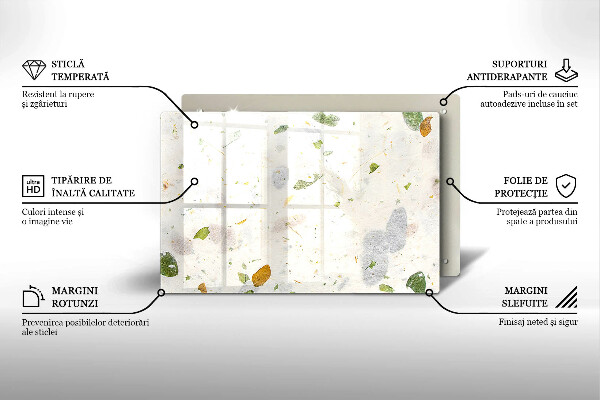 Chopping board glass Falling leaves