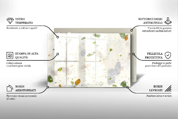 Chopping board glass Falling leaves