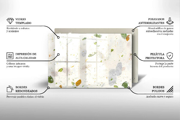 Chopping board glass Falling leaves