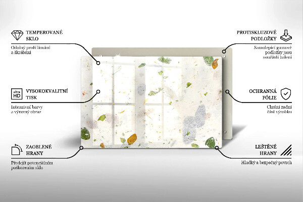 Chopping board glass Falling leaves