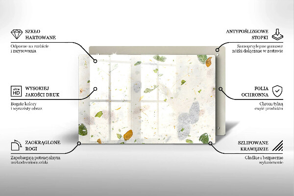 Chopping board glass Falling leaves