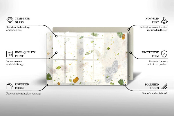 Chopping board glass Falling leaves