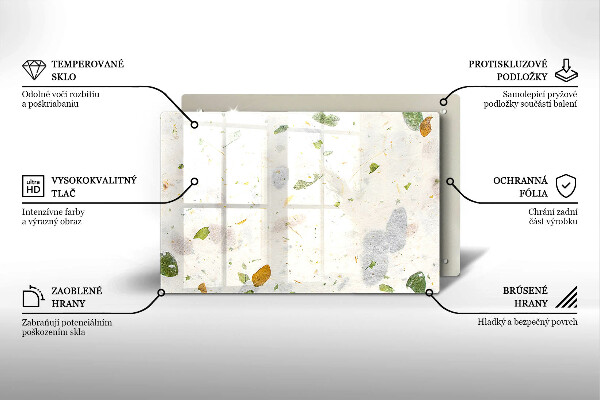 Chopping board glass Falling leaves