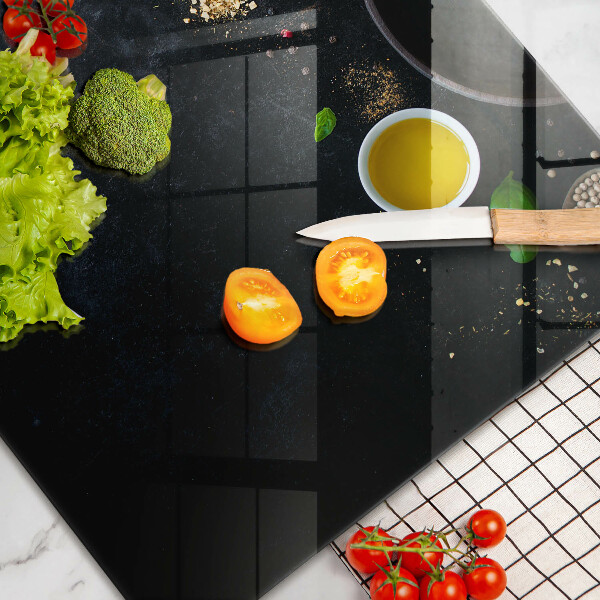 Chopping board glass Spices with spices