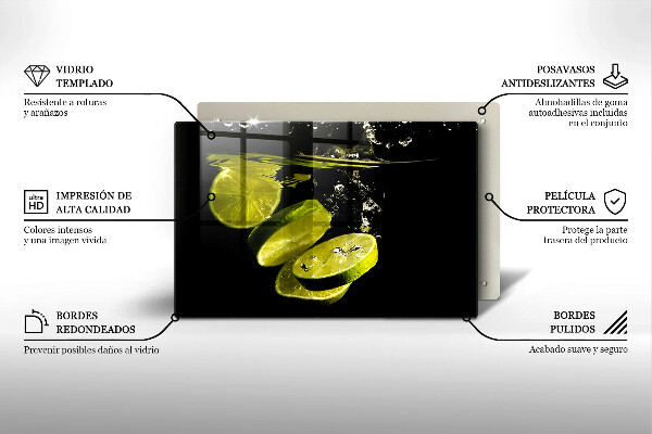 Chopping board Lime in water