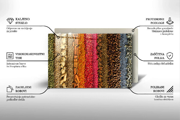 Chopping board Colorful spices