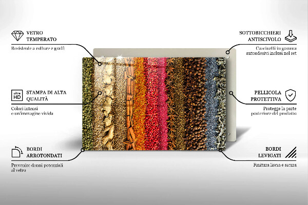 Chopping board Colorful spices