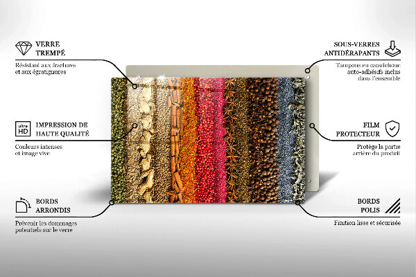 Chopping board Colorful spices