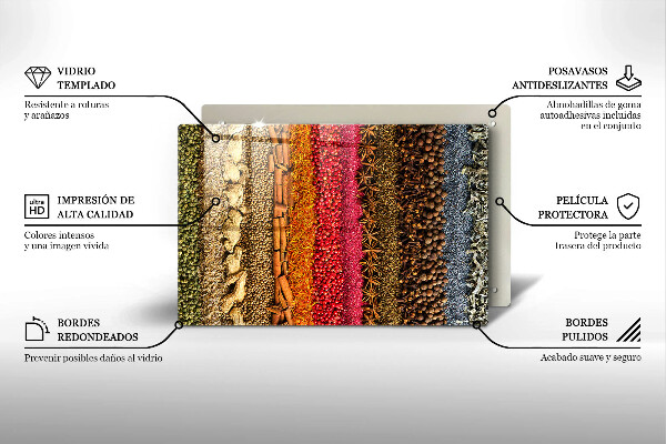 Chopping board Colorful spices