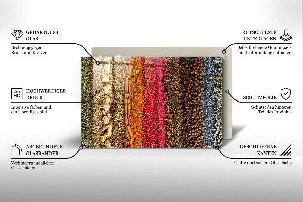 Chopping board Colorful spices