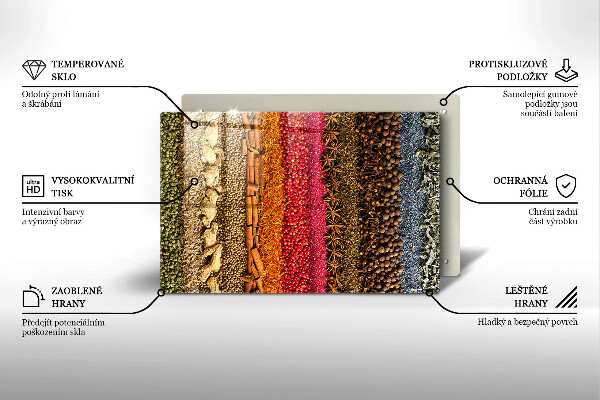 Chopping board Colorful spices