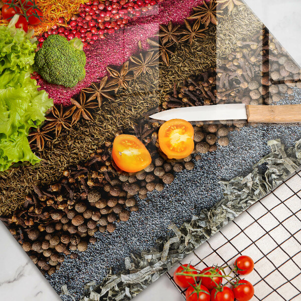 Chopping board Colorful spices