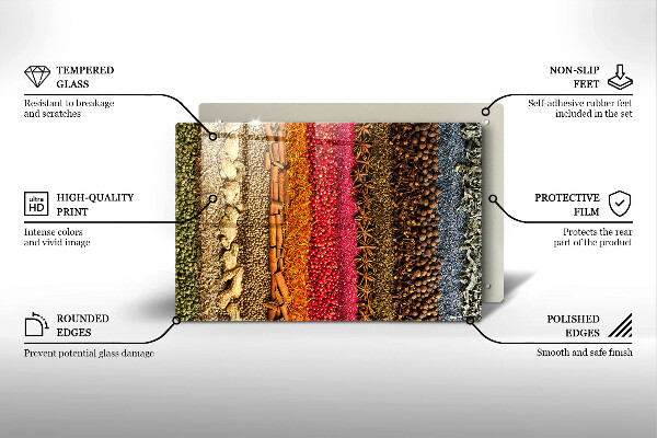 Chopping board Colorful spices