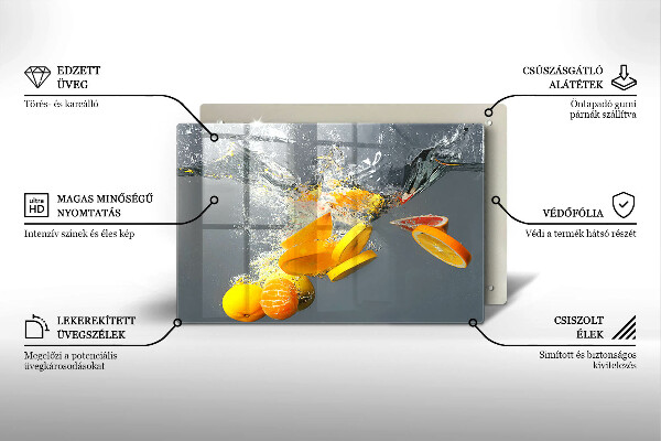 Chopping board Lemons in water
